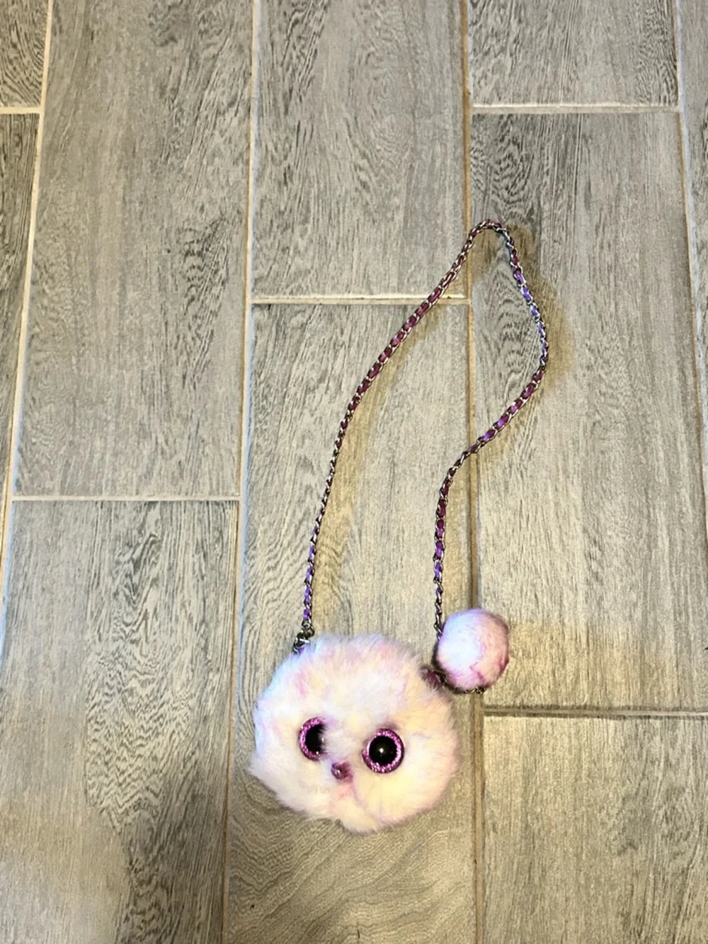 Ty Plush Light purple Fuzzy Kenya the Ostrich Crossbody Bag